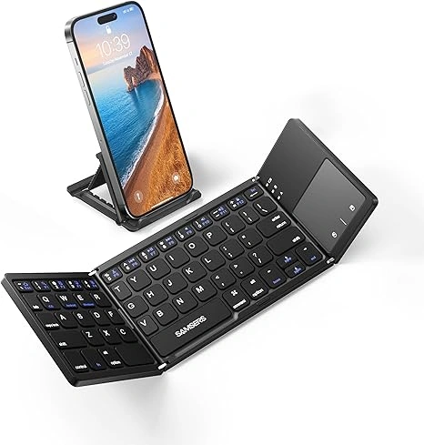 Tastatur mit Smartphone und Tablet